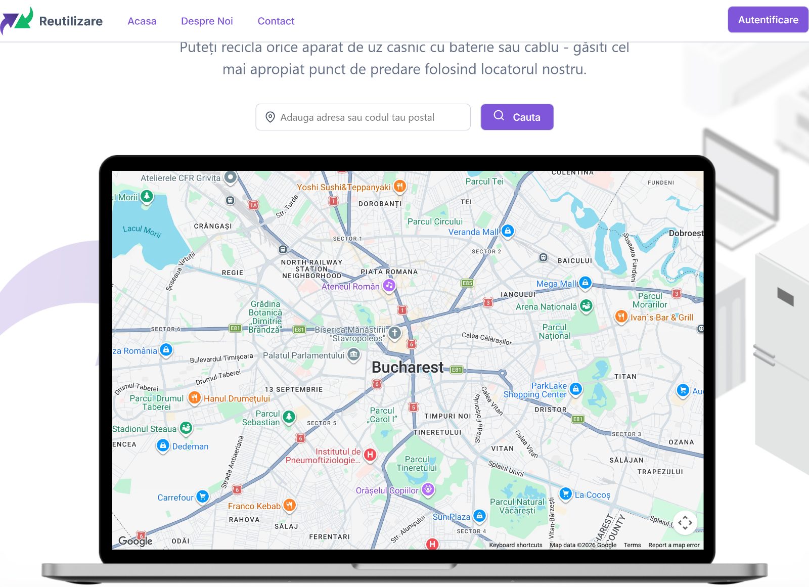 Locatorul punctelor de predare, pe Google Maps